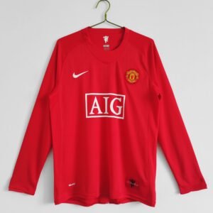 2007-2008 Manchester United Long Sleeve Retro Home Jersey