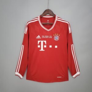 2013-2014 Bayern Munich Long Sleeve  Retro Champions League Home Jersey