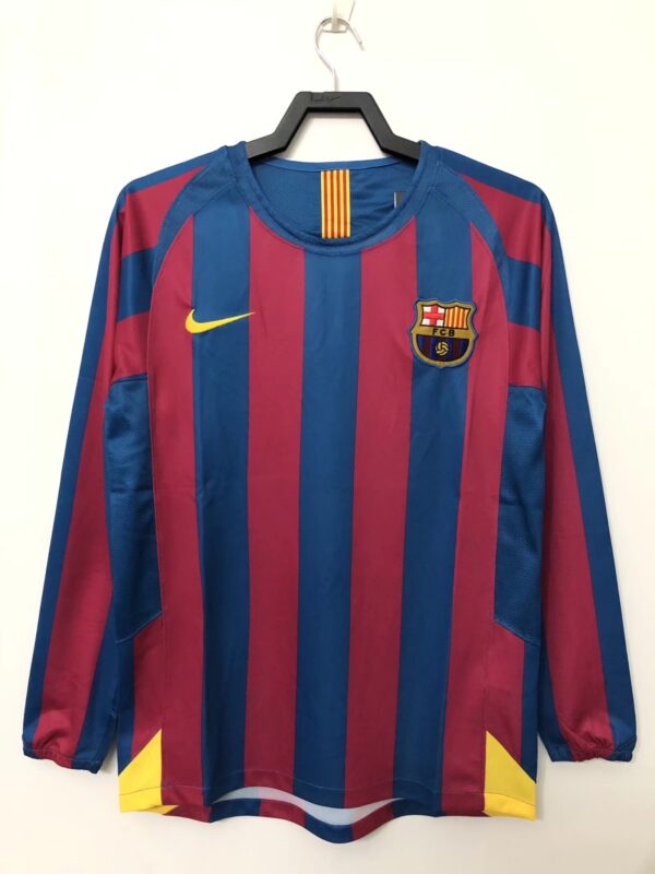 2005-2006 Barcelona Retro Home Long Sleeve Jersey