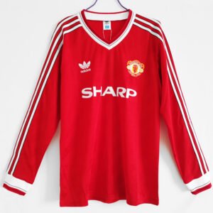 1986 Manchester United Long Sleeve Retro Home Jersey