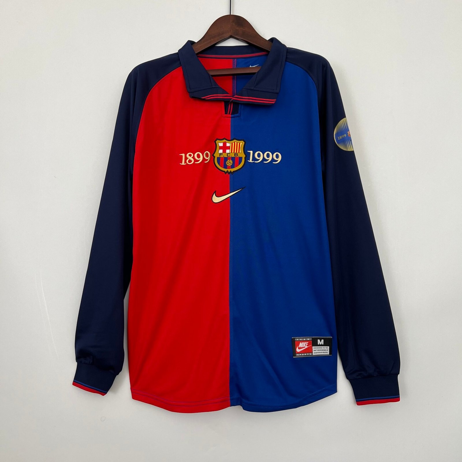 1999-2000 BARCELONA 100 ANNIVERSARY LONG SLEEVE RETRO HOME JERSEY