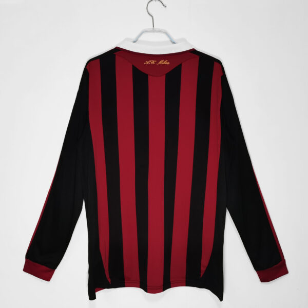 AC Milan 2009-2010 Home Long Sleeve Retro Jersey - Image 2