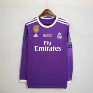 2017-2018 Real Madrid Away Long Sleeve Retro Jersey