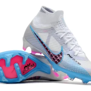 Air Zoom Mercurial Superfly 9 “Blast” Elite Firm Ground Cleats - White/Baltic Blue/Pink Blast/Indigo Haze