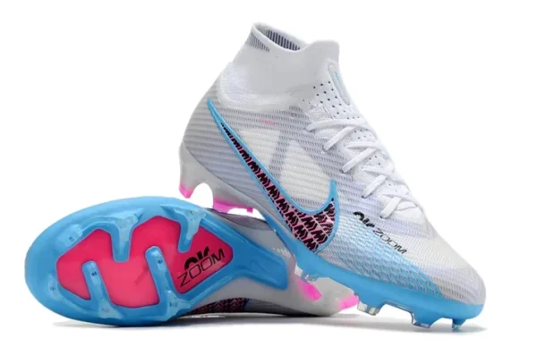 Air Zoom Mercurial Superfly 9 “Blast” Elite Firm Ground Cleats - White/Baltic Blue/Pink Blast/Indigo Haze