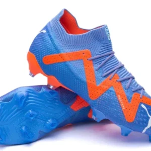 Future Ultimate “Supercharge” Firm Ground Soccer Cleats - Blue Glimmer/ White/Ultra Orange