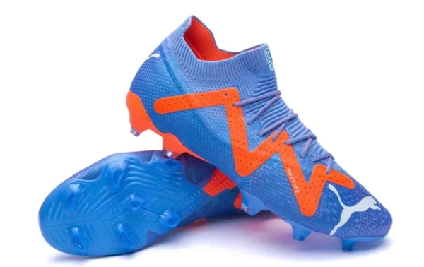 Future Ultimate “Supercharge” Firm Ground Soccer Cleats - Blue Glimmer/ White/Ultra Orange