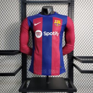 2023-2024 Barcelona Home Long Sleeve Player Version