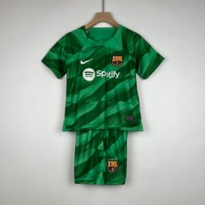 2023-2024 Barcelona Goalkeeper Kids Jersey