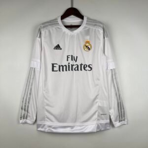 2015-2016 Real Madrid Home Long Sleeve Retro Jersey