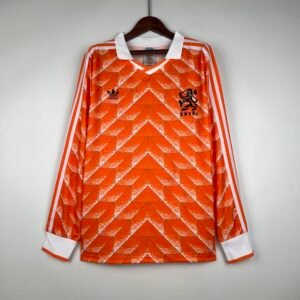 1988 Netherlands Long Sleeve Retro Home Jersey