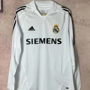 2005-2006 Real Madrid Long Sleeve Retro Home Jersey