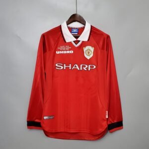 1999-2000 Manchester United Retro Long Sleeve Home Jersey