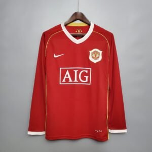 2006-2007 Manchester United Long Sleeve Retro Home Jersey