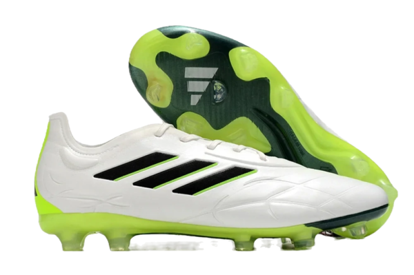 Copa Pure + “CrazyRush” FG Cleats - Footwear White/Black/Lucid Lemon