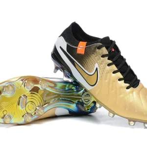 Tiempo Legend 10 “Golden Touch” FG Cleats - Metallic Gold/Total Crimson