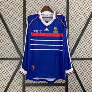 France 1998 Long Sleeve Home Retro Jersey