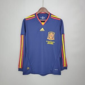 2010 Spain Long Sleeve Away Retro Jersey