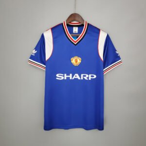 1985-1986 M-U Away Blue Retro Jersey