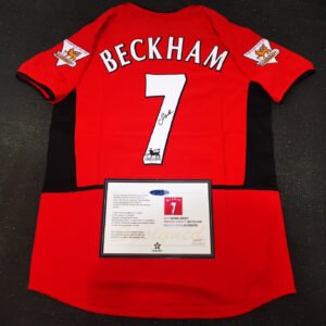David Beckham SIGNED Man United 02/04 Home Shirt/Jersey + COA Retro 2002