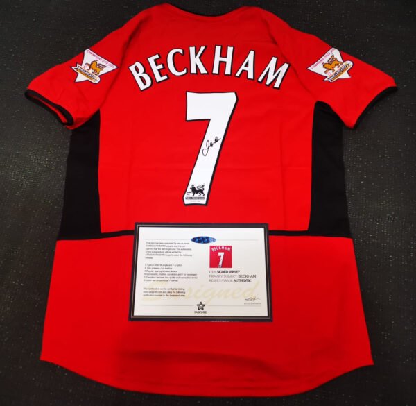 David Beckham SIGNED Man United 02/04 Home Shirt/Jersey + COA Retro 2002