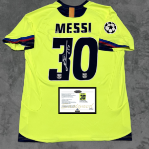Messi Barcelona signed retro jersey