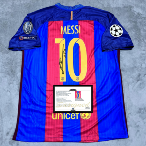 Messi Barcelona signed retro jersey