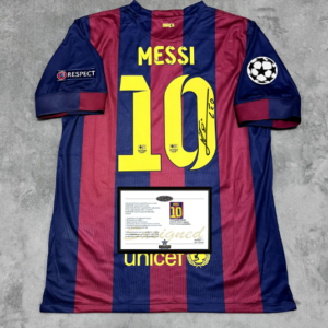 Messi Barcelona signed retro jersey