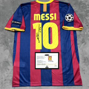 Messi Barcelona signed retro jersey