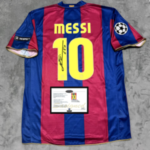 Messi Barcelona signed retro jersey