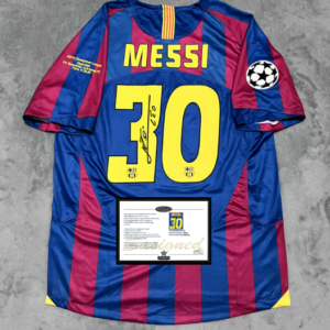 Messi Barcelona signed retro jersey