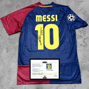 Messi Barcelona signed retro jersey