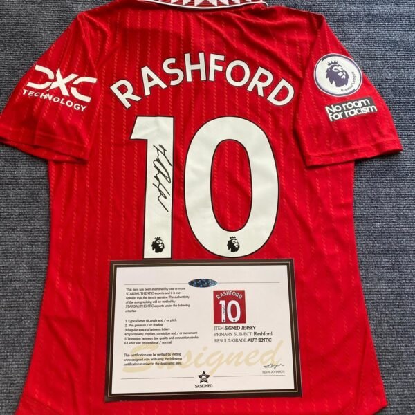 Marcus Rashford SIGNED Man United Signature Jersey + COA - Image 2