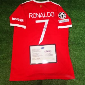 Cristiano Ronaldo SIGNED UCL Man United Home Shirt/Jersey + COA 21/22
