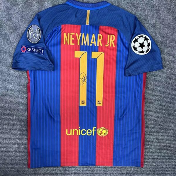 Neymar Jr SIGNED Barcelona 16/17 Home Signature Shirt/Jersey + COA - Image 2