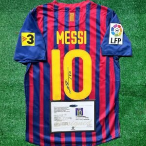 Lionel Messi SIGNED Barcelona Home 11/12 RECORD-Breaker Signature Shirt/Jersey + COA Retro