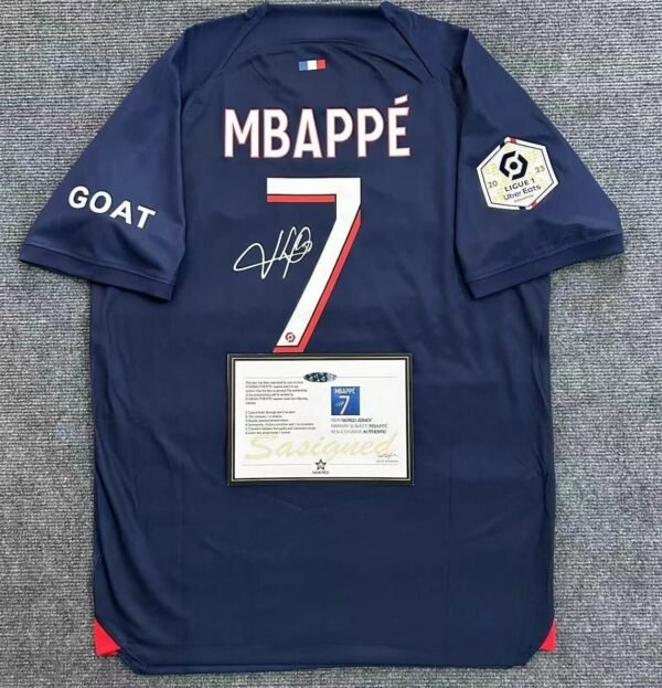 Kylian Mbappe SIGNED PSG Shirt/Jersey (Kylian Mbappe) + COA