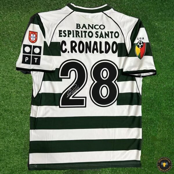 Cristiano Ronaldo SIGNED Sporting Libson 02/03 Signature Shirt/Jersey + COA Retro - Image 2