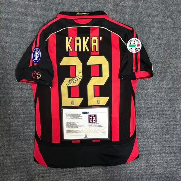 Kaka SIGNED 06/7 AC Milan Signature Shirt Jersey Retro Short Sleeves + COA