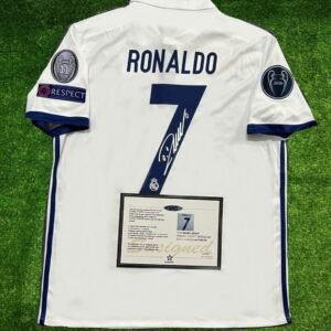 Cristiano Ronaldo SIGNED Real Madrid Ucl Final 2017 Home WINNERS Signature Shirt/Jersey + COA 16/17 Retro
