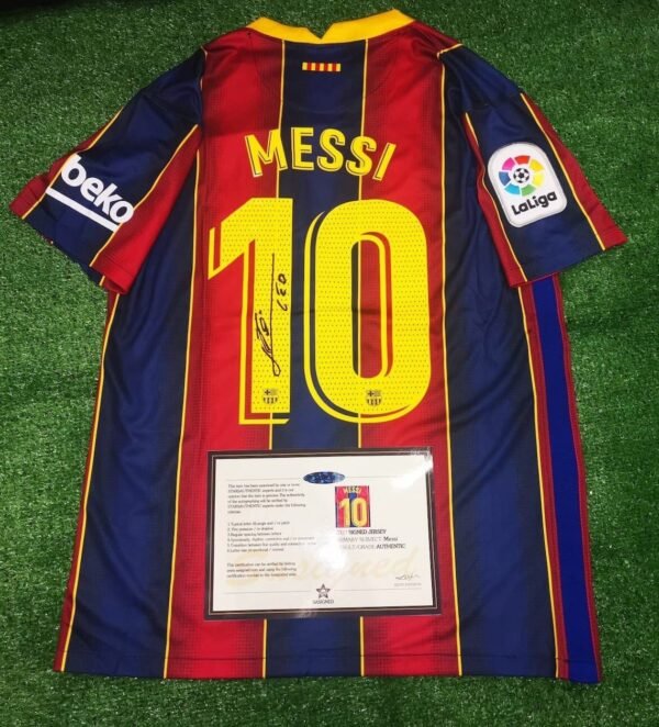 Lionel Messi SIGNED Barcelona HOME 20/21 Signature Shirt/Jersey + COA