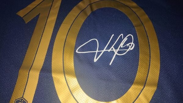 France World Cup Mbappe 10 2022 SIGNED Shirt/Jersey (Kylian Mbappe) + COA - Image 2