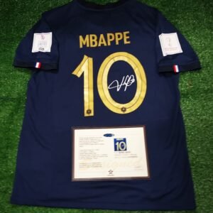France World Cup Mbappe 10 2022 SIGNED Shirt/Jersey (Kylian Mbappe) + COA