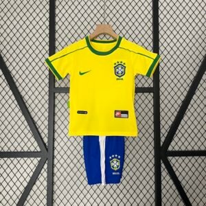 1998 Brazil Home kids Jersey