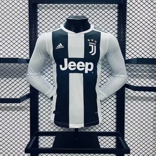 2018-2019 Juventus Home Long Sleeve Retro Player Version