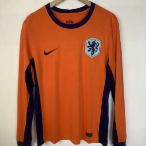 2024 Netherlands Home Euro 2024 Long Sleeve Stadium Version