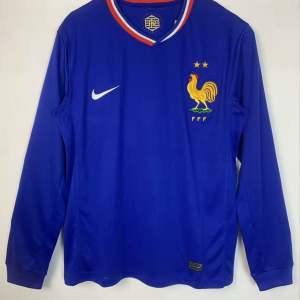 2024 France Long Sleeve Home Euro 2024 Stadium Version