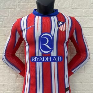 2024-2025 Atletico Madrid Home Long Sleeve Player Version