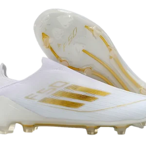 F50+ Adizero FG Firm Ground Soccer Cleats - White/Gold