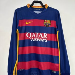 2015-2016 Barcelona Retro Home Long Sleeve Jersey